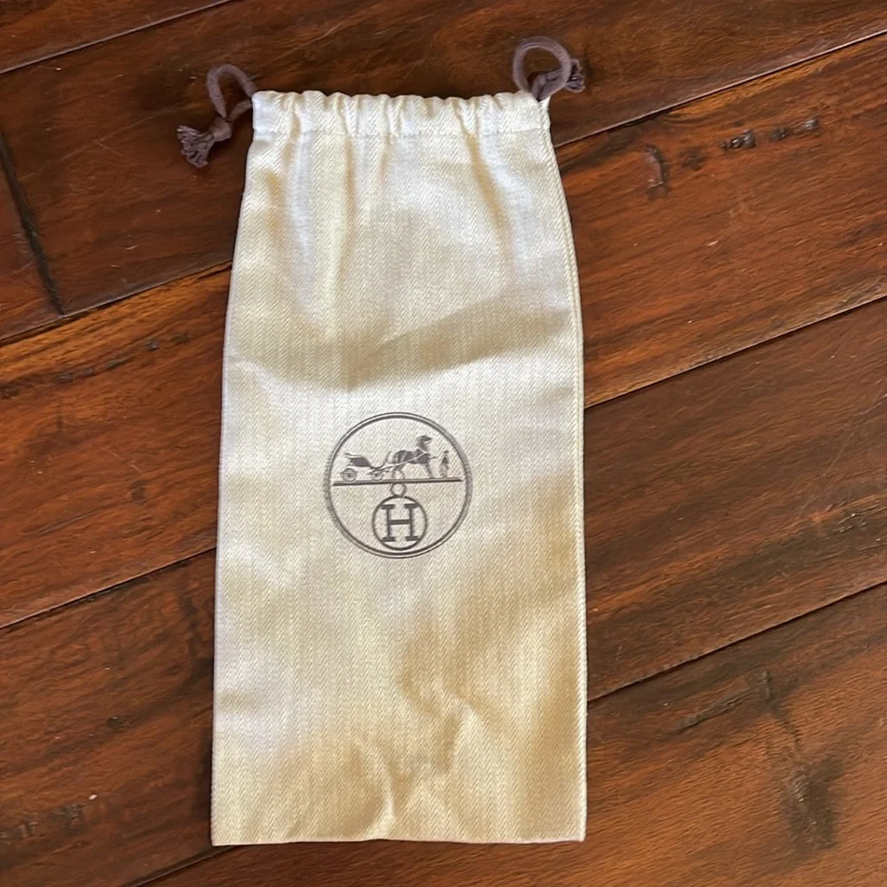 Hermes drawstring dustbag 14”x 6.5”